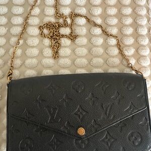 Louis Vuitton Black Mini Bag with Gold Chain